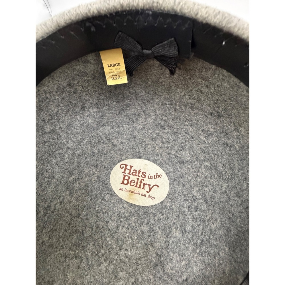 Hats in the Belfry Mens Gray 100% Wool Flat Cap Ivy Driving Hat Large USA Made - Picture 6 of 6